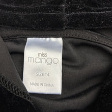 Load image into Gallery viewer, Girls Miss Mango, black cropped velour zip hoodie, GUC, size 14,