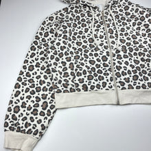 Load image into Gallery viewer, Girls Miss Mango, cotton blend zip fleece lined hoodie, leopard print, GUC, size 16,