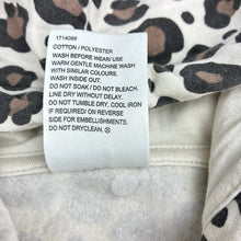 Load image into Gallery viewer, Girls Miss Mango, cotton blend zip fleece lined hoodie, leopard print, GUC, size 16,
