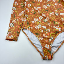 Load image into Gallery viewer, Girls Roxy Girl, floral zip long sleeve swim one-piece, GUC, size 14,