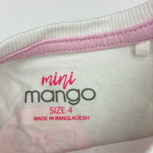 Load image into Gallery viewer, Girls Mango, white cotton t-shirt, GUC, size 4,