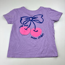 Load image into Gallery viewer, Girls Mango, purple cotton t-shirt, FUC, size 4,