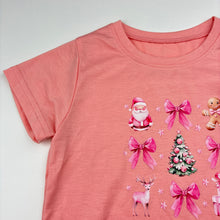 Load image into Gallery viewer, Girls pink, marle Christmas t-shirt, EUC, size 3,