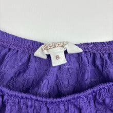 Load image into Gallery viewer, Girls Milkshake, purple cropped top, EUC, size 8,