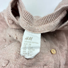 Load image into Gallery viewer, Girls H&amp;M, pink organic cotton knit cardigan, GUC, size 3,