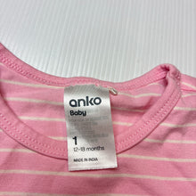 Load image into Gallery viewer, Girls Anko, pink stretch cotton long sleeve bodysuit, EUC, size 1,