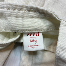 Load image into Gallery viewer, Unisex Seed, cream denim heritage overalls, EUC, size 1,