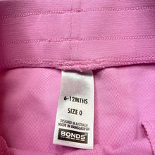 Load image into Gallery viewer, Girls Bonds, pink cotton blend track pants, elasticated, EUC, size 0,