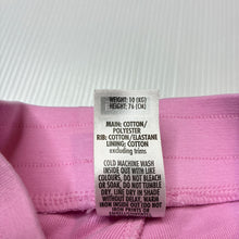 Load image into Gallery viewer, Girls Bonds, pink cotton blend track pants, elasticated, EUC, size 0,