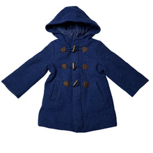 Load image into Gallery viewer, Unisex purebaby, organic cotton lined wool duffle coat / jacket, EUC, size 2,