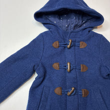 Load image into Gallery viewer, Unisex purebaby, organic cotton lined wool duffle coat / jacket, EUC, size 2,