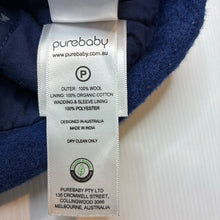 Load image into Gallery viewer, Unisex purebaby, organic cotton lined wool duffle coat / jacket, EUC, size 2,