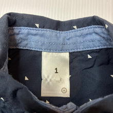 Load image into Gallery viewer, Boys Target, navy cotton short sleeve shirt, EUC, size 1,