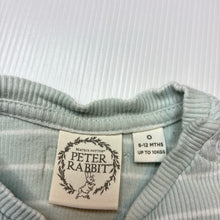 Load image into Gallery viewer, Unisex Beatrix Potter, Peter Rabbit ribbed embroidered cotton romper, GUC, size 0,