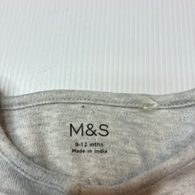 Load image into Gallery viewer, Unisex M&amp;S, grey cotton long sleeve henley bodysuit, GUC, size 0,