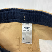 Load image into Gallery viewer, Boys Anko, tan stretch cotton shorts, elasticated, EUC, size 1,