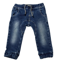 Load image into Gallery viewer, Boys Fox &amp; Finch, stretch denim jogger pants, elasticated, EUC, size 1,
