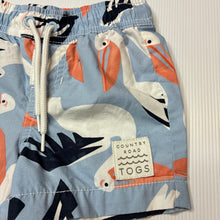 Load image into Gallery viewer, Boys Country Road, cotton blend board shorts, elasticated, pelicans, GUC, size 0,
