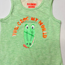 Load image into Gallery viewer, Boys Bambi Mini, stretch organic cotton singletsuit, crocodile, EUC, size 1,