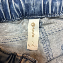 Load image into Gallery viewer, Boys Dymples, blue stretch denim jogger pants, elasticated, NEW, size 0,
