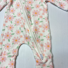 Load image into Gallery viewer, Girls Sprout, floral stretch organic cotton zip coverall, EUC, size 0000,