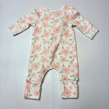 Load image into Gallery viewer, Girls Sprout, floral stretch organic cotton zip coverall, EUC, size 0000,