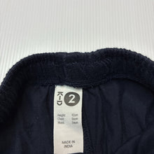 Load image into Gallery viewer, Unisex KID, navy cotton shorts, elasticated, GUC, size 2,