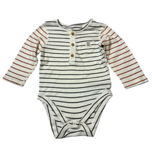 Load image into Gallery viewer, Boys M&amp;S, cotton long sleeve henley bodysuit, GUC, size 0,