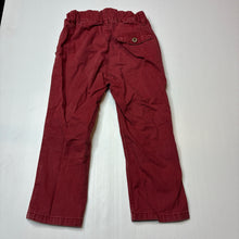 Load image into Gallery viewer, Boys H&amp;M, burgundy cotton chino pants, adjustable, FUC, size 2,
