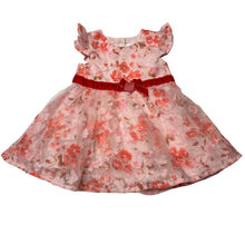 Load image into Gallery viewer, Girls Origami, cotton lined floral tulle dress, EUC, size 00, L: 38cm