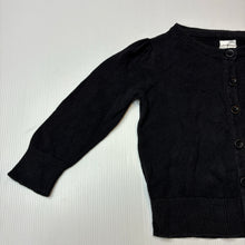 Load image into Gallery viewer, Girls H+T, black cotton knit cardigan, GUC, size 1,