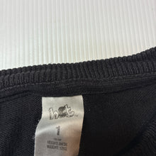 Load image into Gallery viewer, Girls H+T, black cotton knit cardigan, GUC, size 1,