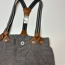 Load image into Gallery viewer, Boys Baby Baby, cotton blend suspender shorts, EUC, size 1,