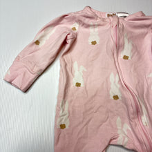 Load image into Gallery viewer, Girls Cotton On Baby, stretch organic cotton zip romper, rabbit, FUC, size 0000,