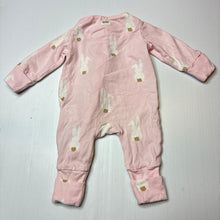 Load image into Gallery viewer, Girls Cotton On Baby, stretch organic cotton zip romper, rabbit, FUC, size 0000,