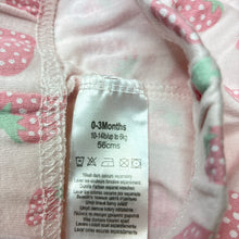 Load image into Gallery viewer, Girls cotton, leggings / bottoms, elasticated, strawberries, GUC, size 000,