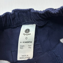 Load image into Gallery viewer, Boys Dymples, navy stretch cotton shorts, elasticated, EUC, size 0,