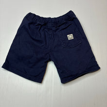 Load image into Gallery viewer, Boys Dymples, navy stretch cotton shorts, elasticated, EUC, size 0,