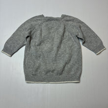 Load image into Gallery viewer, Unisex purebaby, grey organic cotton / wool knit sweater, EUC, size 00,