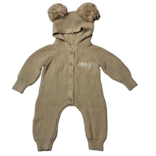 Load image into Gallery viewer, Unisex Amber &amp; Noah, knit cotton hooded romper, Sonny, EUC, size 000,