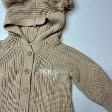 Load image into Gallery viewer, Unisex Amber &amp; Noah, knit cotton hooded romper, Sonny, EUC, size 000,