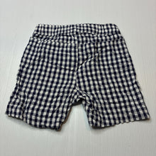 Load image into Gallery viewer, Unisex Anko, check cotton shorts, elasticated, GUC, size 0,