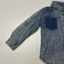 Load image into Gallery viewer, Boys Cotton On, blue denim long sleeve shirt, GUC, size 2,