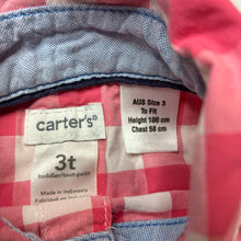Load image into Gallery viewer, Unisex Carter's, check cotton long sleeve shirt, GUC, size 3,