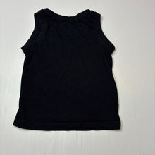 Load image into Gallery viewer, Unisex Favourites, black organic cotton tank top, GUC, size 2,
