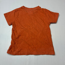 Load image into Gallery viewer, Boys Mothercare, orange marle cotton t-shirt, wash fade, FUC, size 2-3,