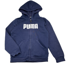 Load image into Gallery viewer, Unisex PUMA, fleece lined zip hoodie sweater, wash fade, FUC, size 7-8,