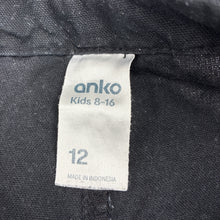 Load image into Gallery viewer, Boys Anko, black cotton cargo shorts, adjustable, GUC, size 12,
