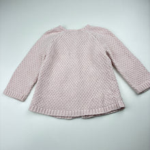 Load image into Gallery viewer, Girls Anko, pink knitted cardigan, marks lower front, FUC, size 1,