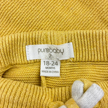 Load image into Gallery viewer, Unisex purebaby, organic cotton / wool knit pants / bottoms, GUC, size 2,